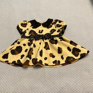 Harajuka Mini Animal Print Dress Faux Leather Trim Designed by Gwen Stefani 12M